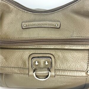 Stone Mountain Olive Green Leather Crossbody Bag Adjustable Strap Pockets